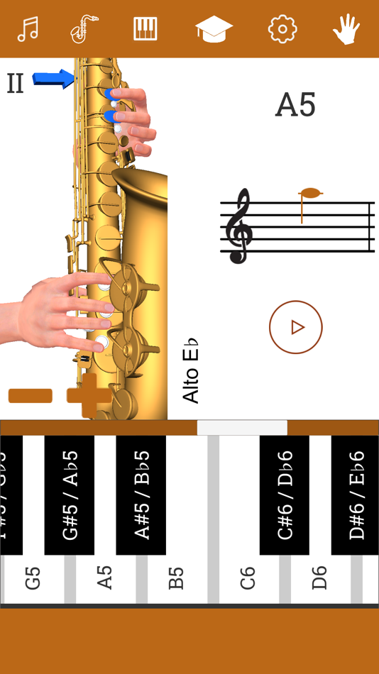 #4. 3D Saxophone Fingering Chart (iOS) Av: DENYS BELIAEV