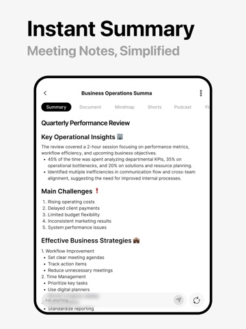 NoteX: AI Meeting Assistant iPad screenshot