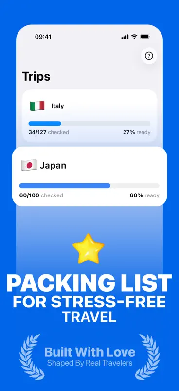 Travel Packing List: Zip2Trip screenshot 1 of 4