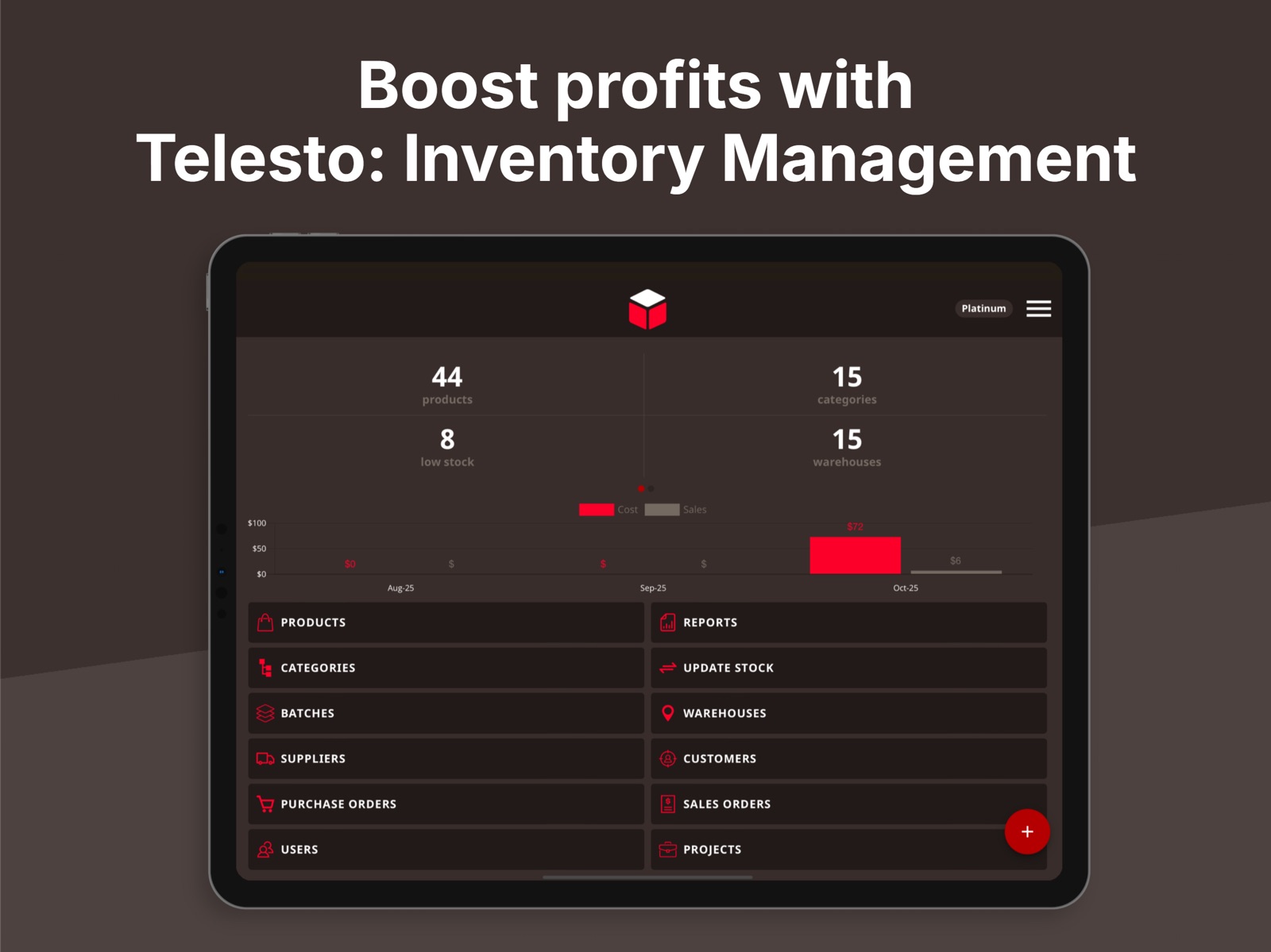 Telesto: Inventory Management ipad screenshot 1