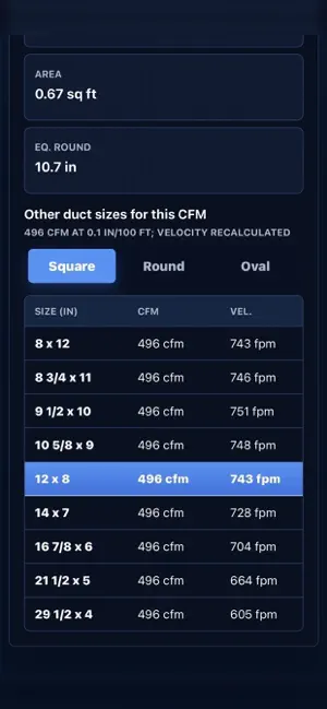 DuctSizer Pro screenshot 3