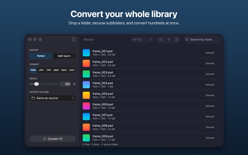 Screenshot #3 pour Morph - PSD File Converter