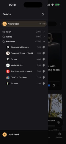 FeedNest: RSS Reader, No Noise iPhone screenshot