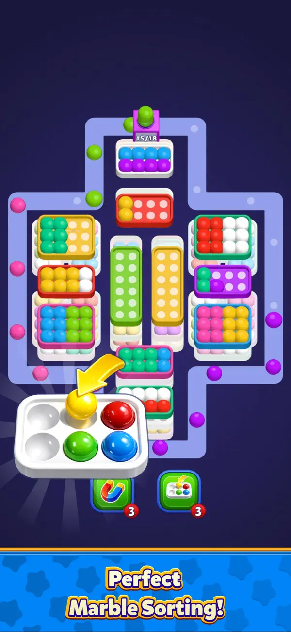 #5. Marble Factory - Sort Puzzle (iOS) By: Thai Bui Ha