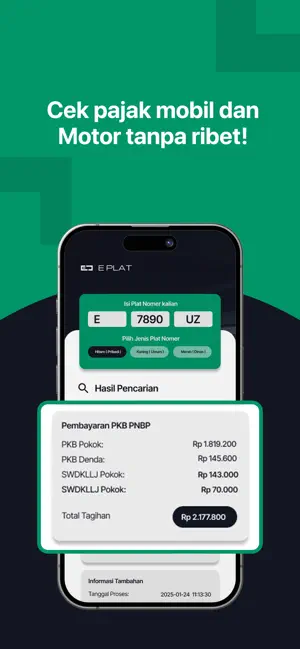 E Plat: Cek Pajak Kendaraan iPhone screenshot 2