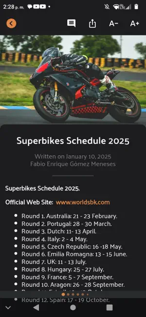 World Motor Sport Calendar screenshot 2