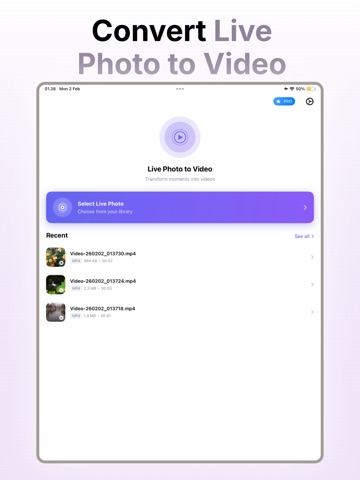 Live Photo to Video ™ iPad screenshot