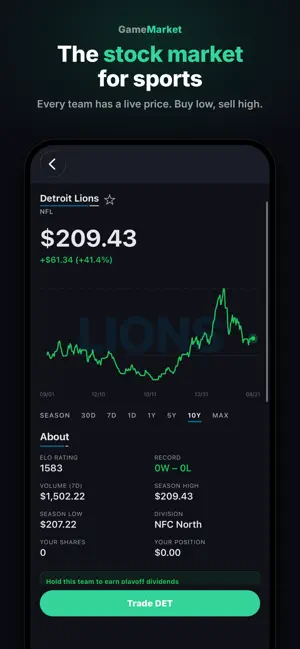 GameMarket: Sports Trading screenshot 1