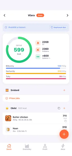 MobyCal - kalorický deník screenshot 1