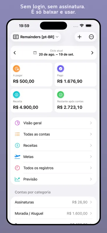 Remainders: Contas e Gastos screenshot 2 of 7