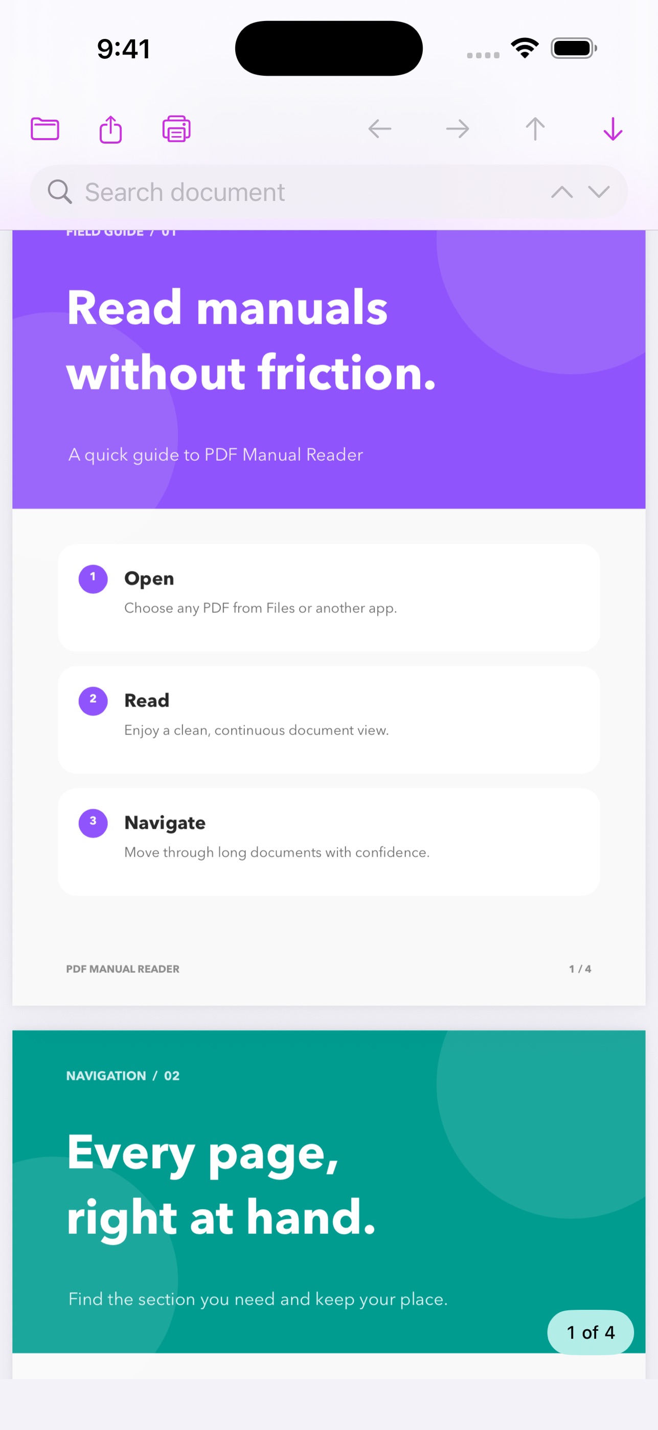 Screenshot 1 of PDF Manual Reader