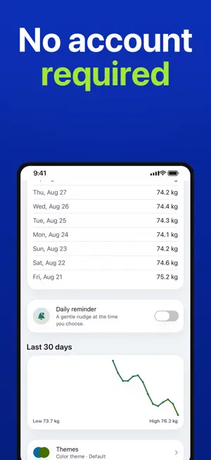 Weight Tracker - Log & Chart screenshot 2