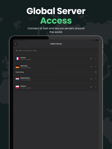 ORYX VPN iPad screenshot