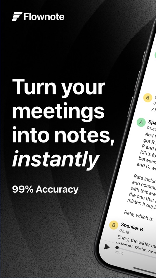 #1. Flownote AI Meeting Note Taker (iOS) Av: Dent Labs, LLC