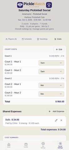 Pickle Match Planner Screenshot 8 of 9