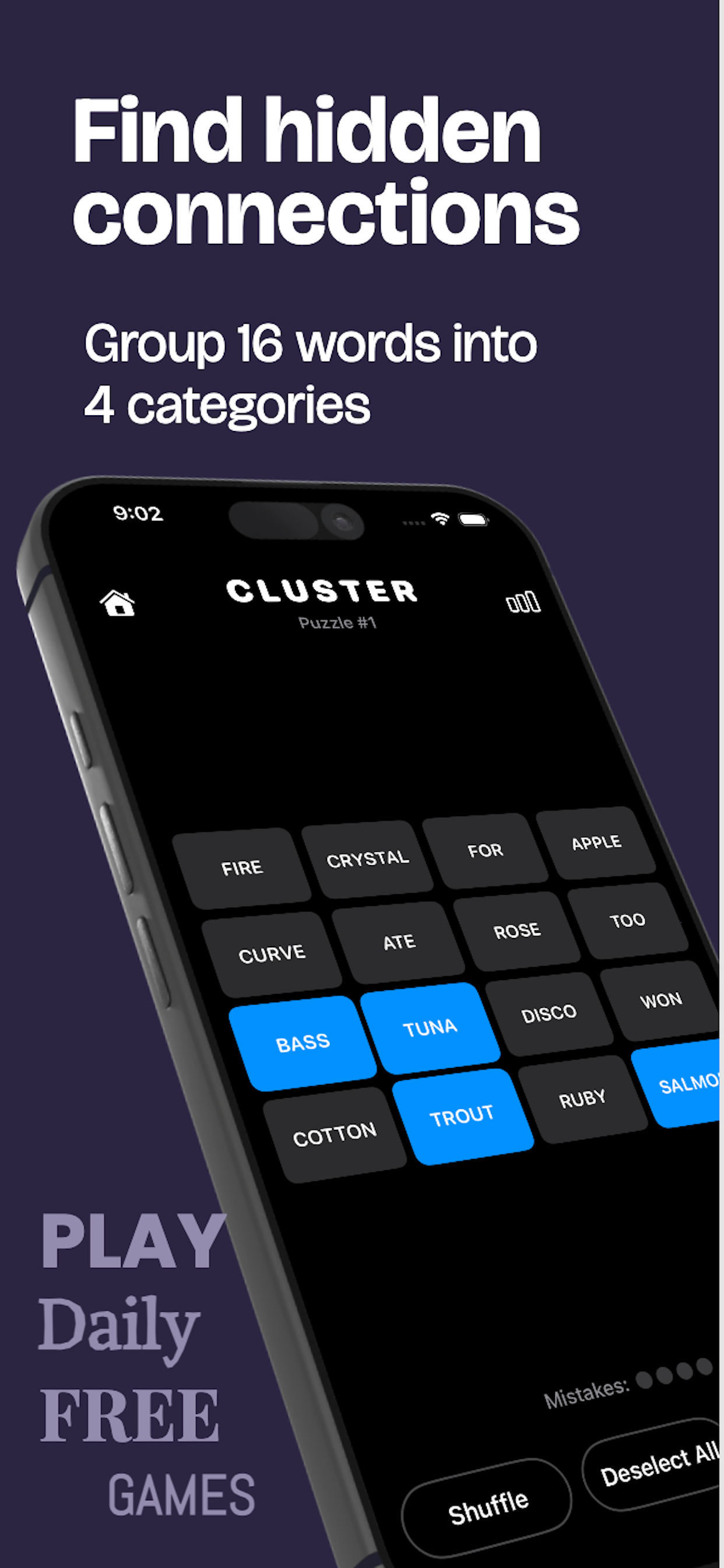 Connections Word Game Cluster
