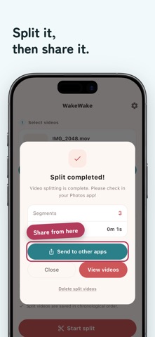 WakeWake: Easy Video Splitter Screenshot 3 of 3
