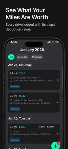 MileWise: Mileage Tracker Log iPhone screenshot
