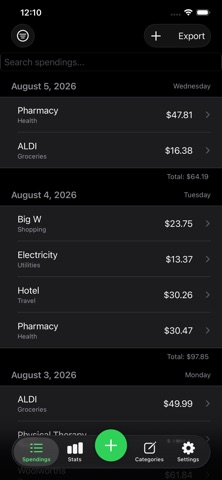 Simple Spendings iPhone screenshot