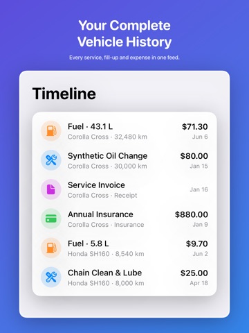 My Garage: Car Maintenance iPad screenshot