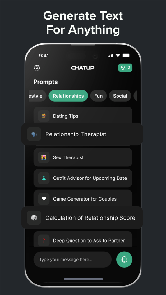 #5. ChatUp AI - Chat Bot Assistant (iOS) Podle: Emerald Labs LLC