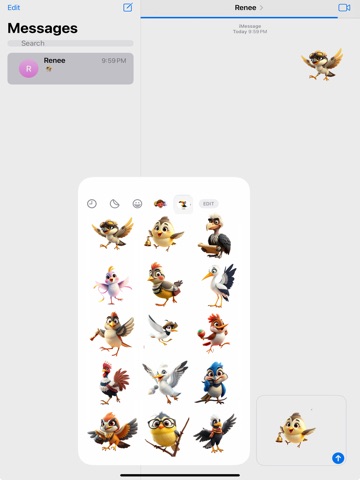 Singing Bird Stickers iPad screenshot