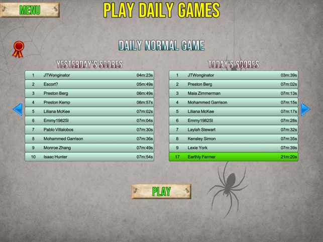 Screenshot of Spider Solitaire 2 HD