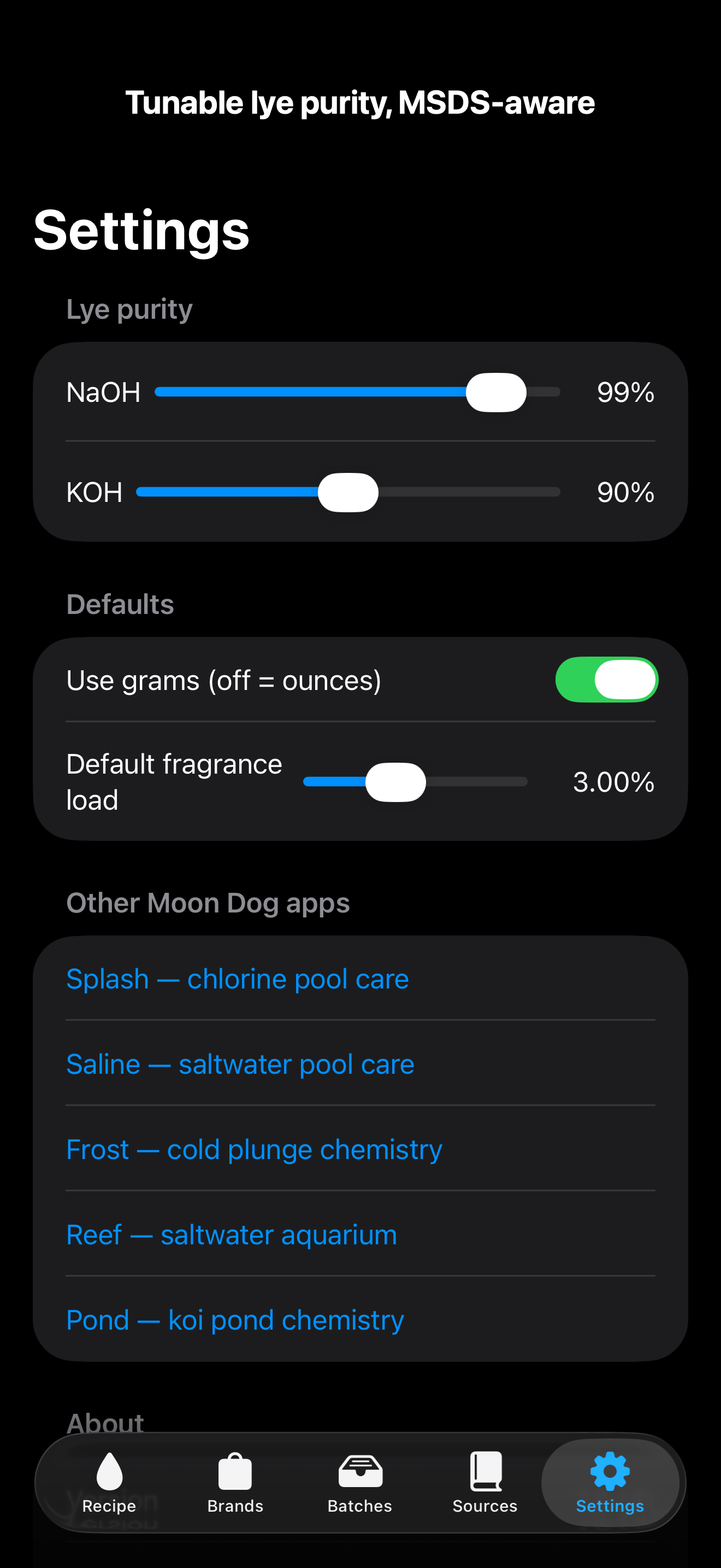 Trace: Soap & Lye Calculator screenshot 2