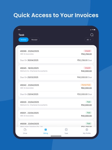 Webledger Client iPad screenshot