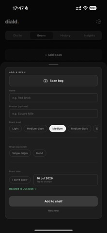 diald. iPhone screenshot