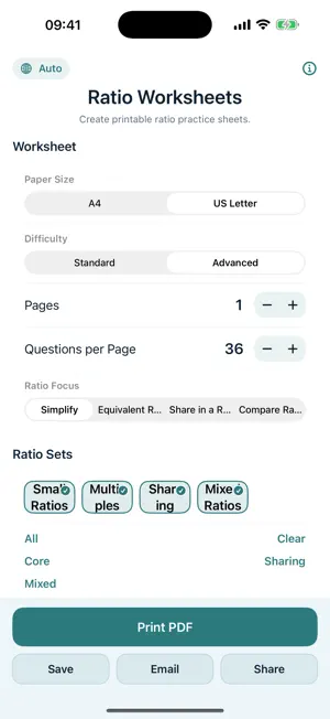 Ratio Worksheets screenshot 2