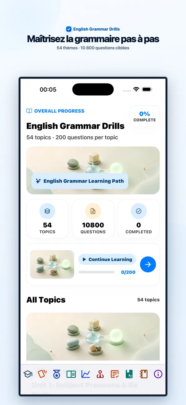 Screenshot #1 pour English Grammar Drills