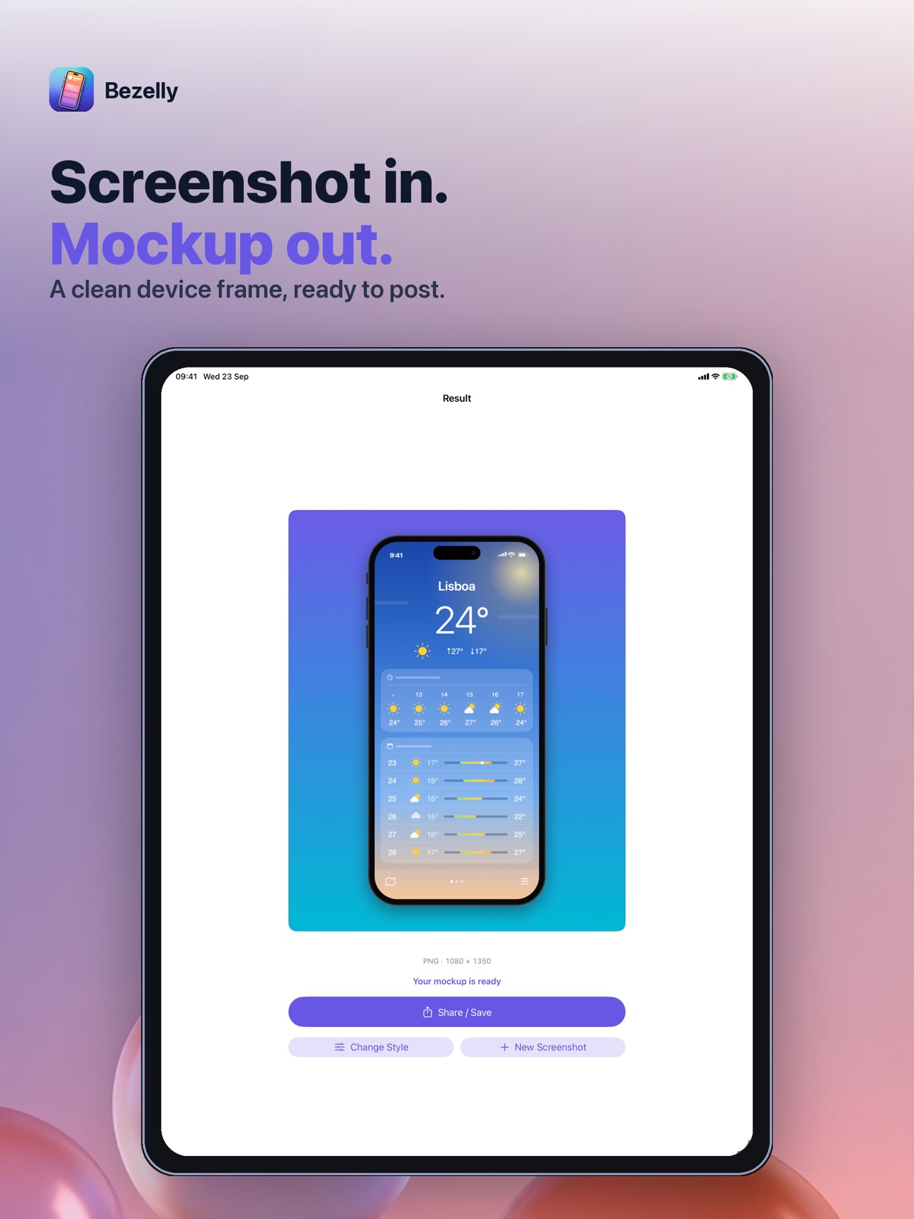 Screenshot 4 of Bezelly: Screenshot Mockup