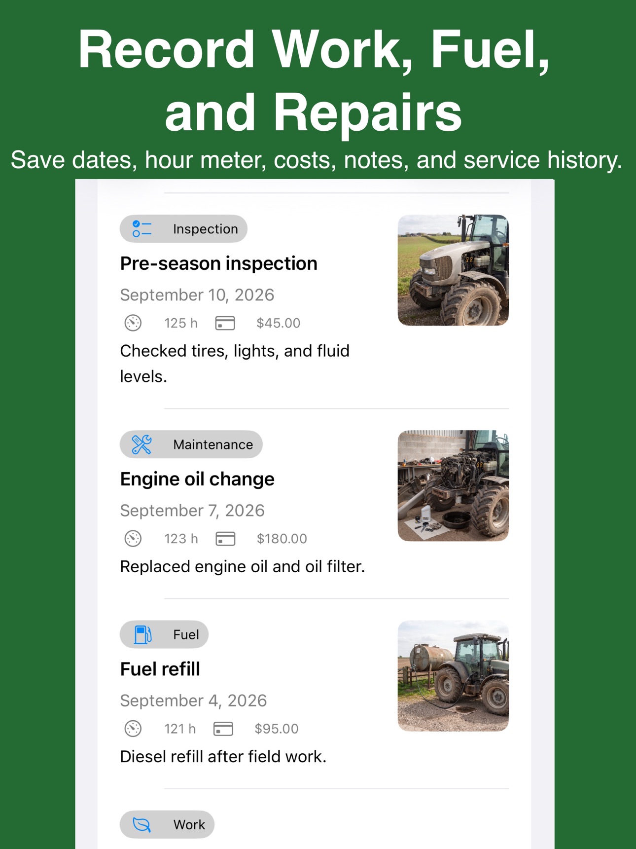 Screenshot 8 of Farm Machine Log