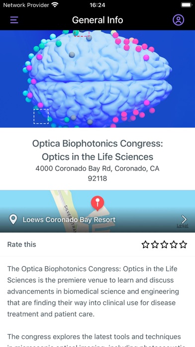 Optica Events Screenshot