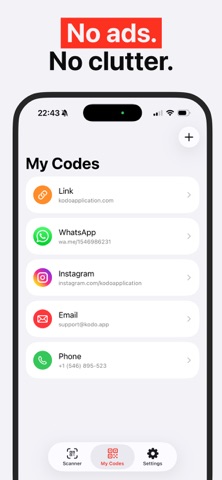 Kodo: QR Code Generator iPhone screenshot