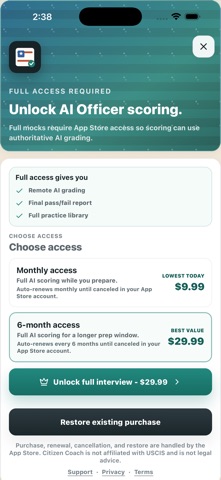 Citizen Coach: Civics Test iPhone screenshot