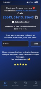 Honda Radio Code Acura Fast screenshot