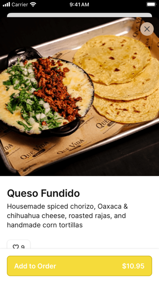 Que Vida Tacos iPhone screenshot 3 - Food & Drink app