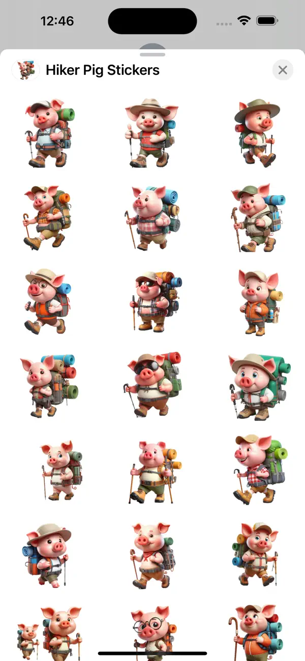 Screenshot #1 pour Hiker Pig Stickers