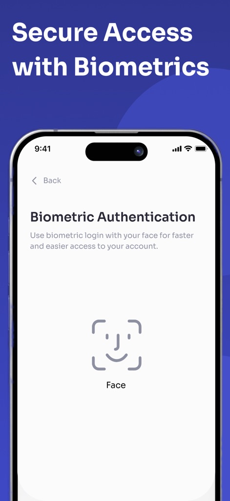 ChughtaiLab - Dieses Sicherheitsfeature demonstriert die biometrische Authentifizierung mittels Gesichtserkennung und betont den Vorteil eines schnelleren und einfacheren Zugangs zum persönlichen Konto.