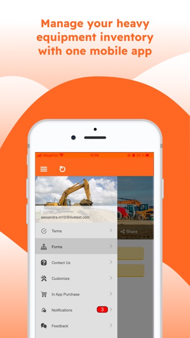 Screenshot #1 pour Heavy Equipment Inventory App