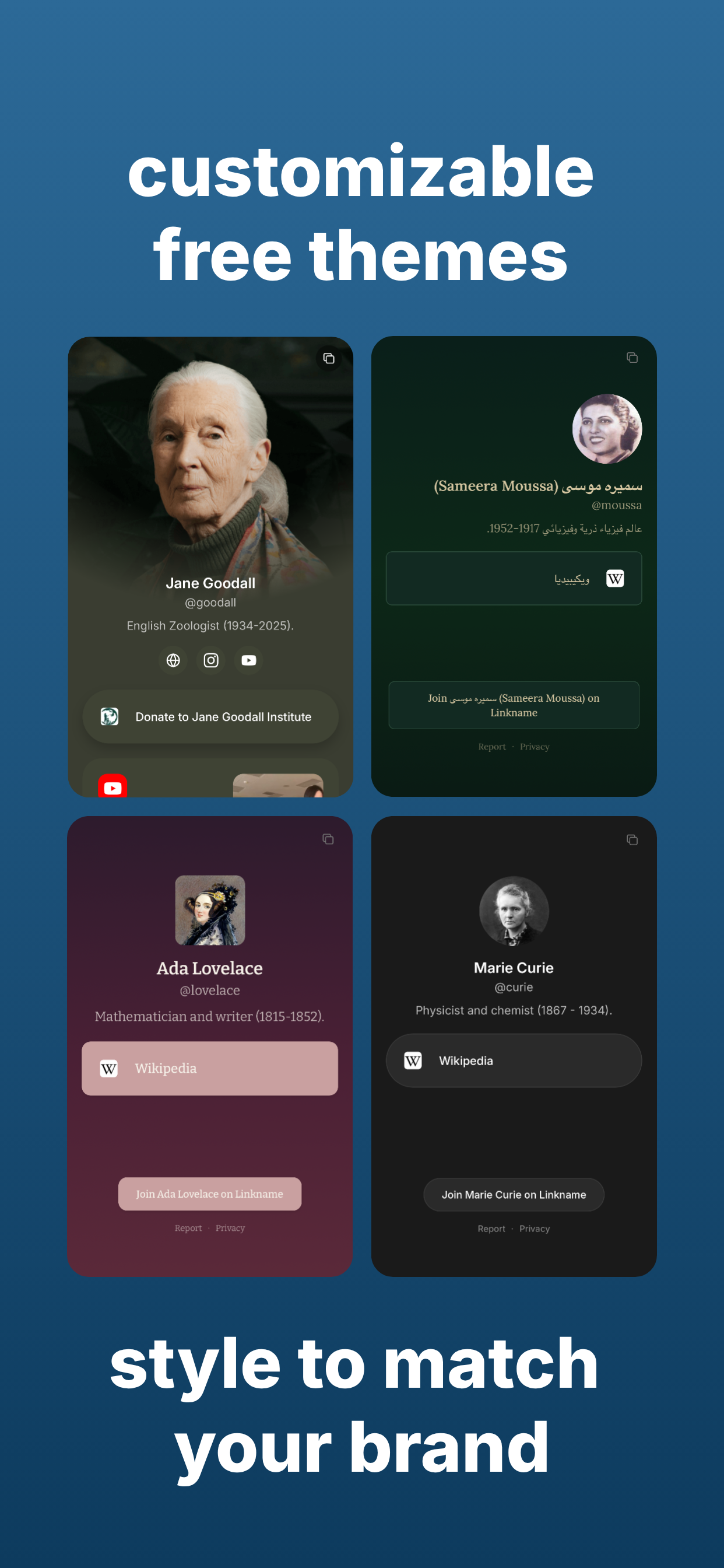 Linkname Link in Bio & Widgets