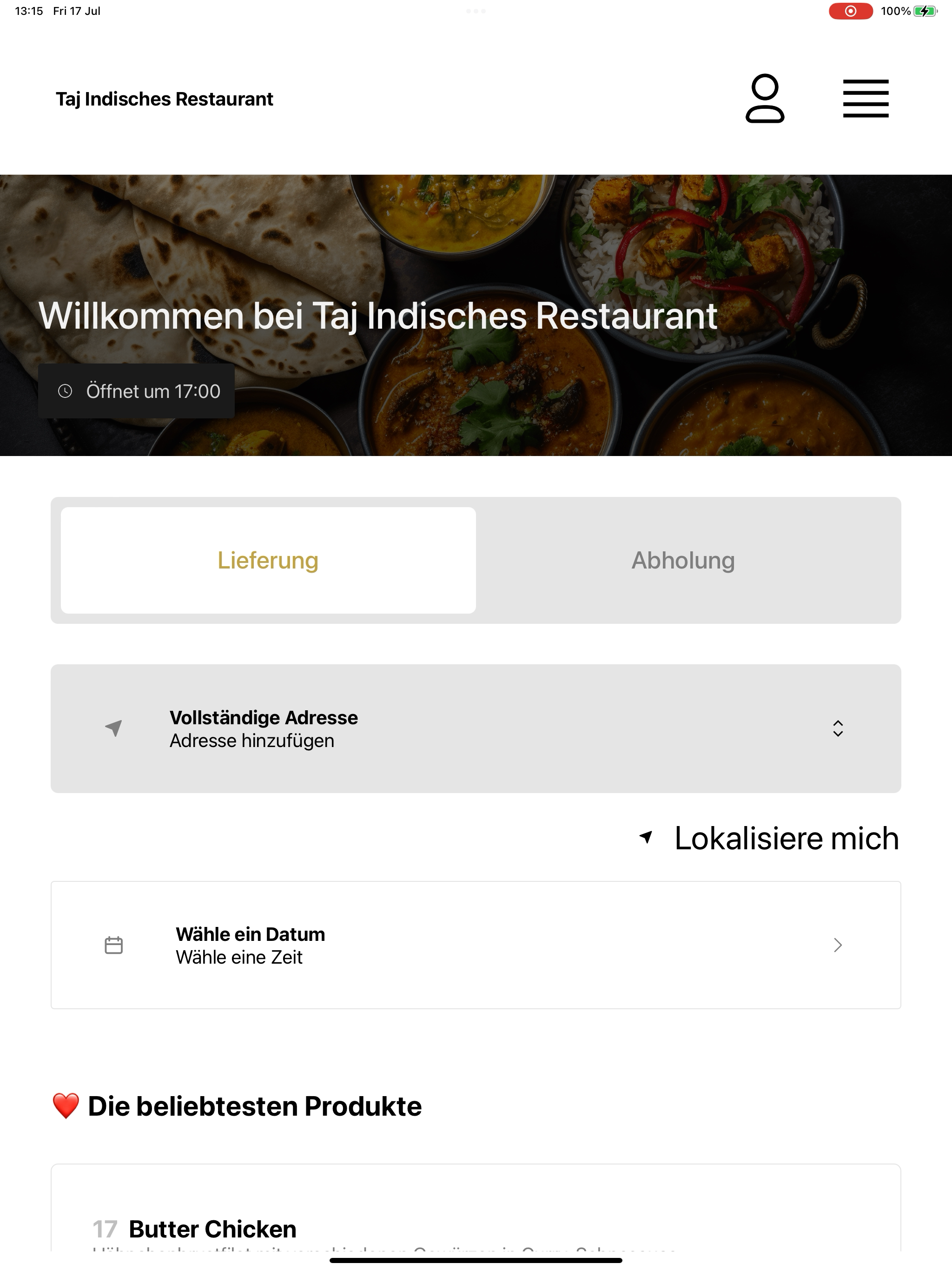 Taj Indisches Restaurant DE screenshot 10