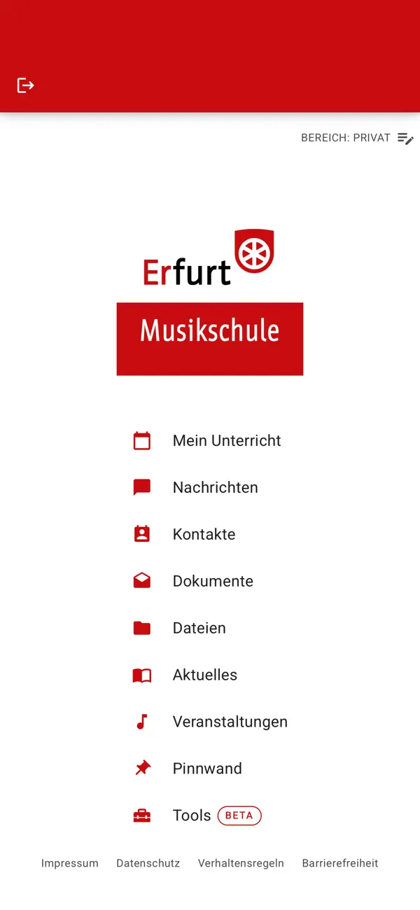 Screenshot #1 pour Musikschule Erfurt