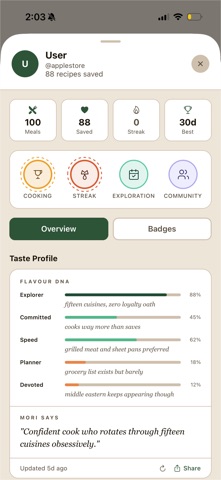 Mori - Recipe Discovery iPhone screenshot