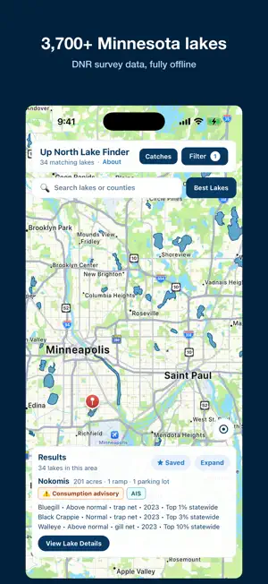 Up North Lake Finder screenshot 1
