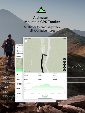 Altimeter Mountain GPS Tracker iPad screenshot