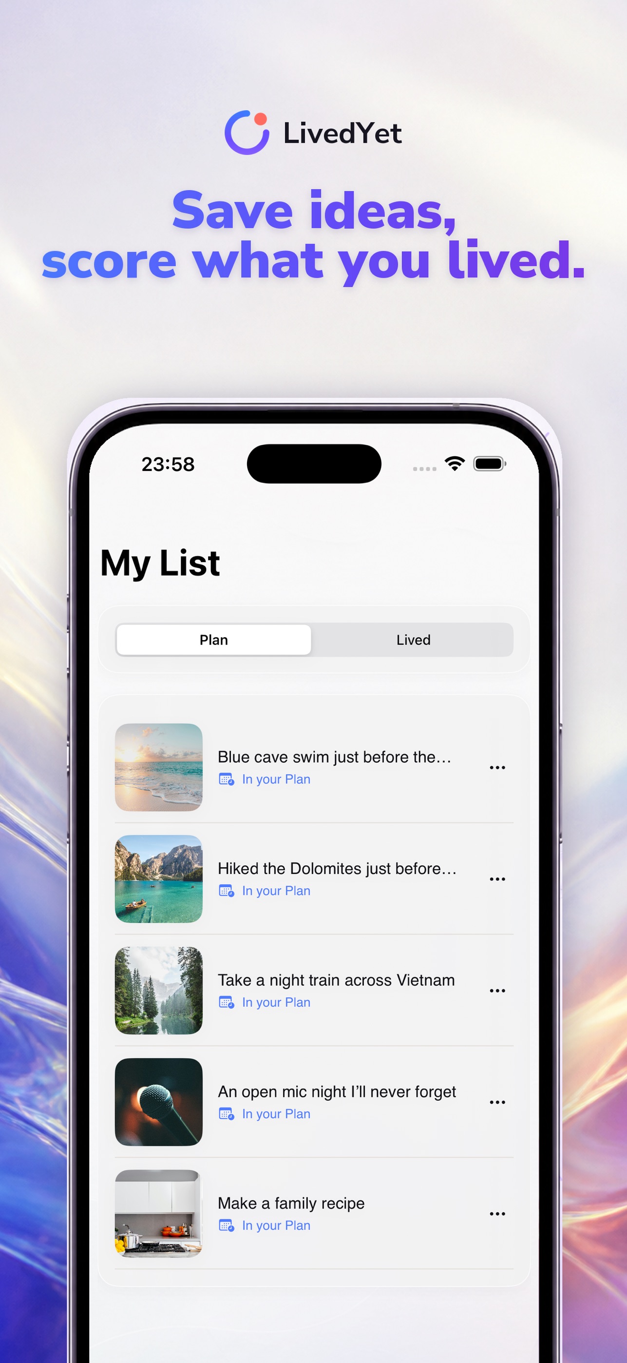 Screenshot 5 of LivedYet: Bucket List