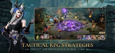 Watcher of Realms - US - Uncover the layers of tactical RPG strategies, featuring heroes deploying powerful AOE spell effects and diverse ability usage on the battlefield.